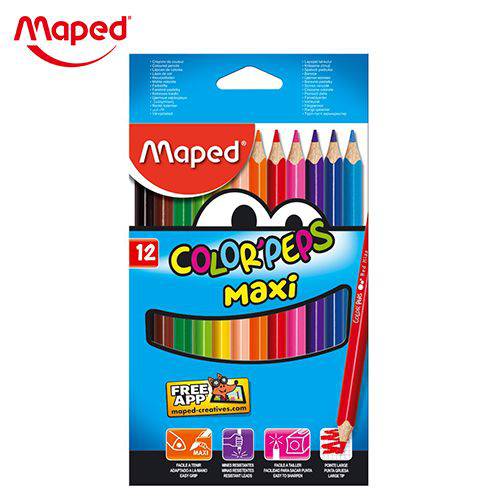 Lápis de Cor Triangular 12 Cores Color Peps Maxi Maped