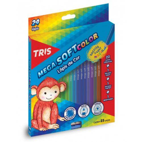 Lápis de Cor Tris Mega Soft Color Triangular 024 Cores 680224