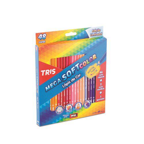 Lápis de Cor Tris Mega Soft Color Triangular 048 Cores 684055