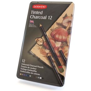Lápis Esboço Tinted Charcoal Estojo com 12 Cores Ref.2301690 Derwent