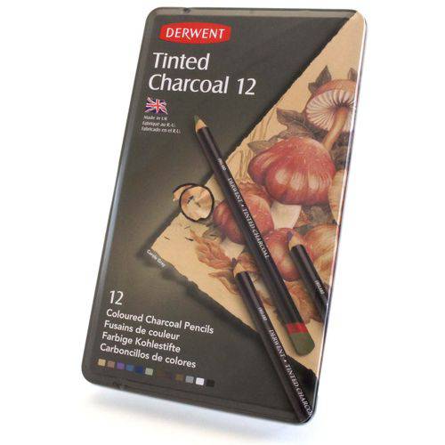Lápis Esboço Tinted Charcoal Estojo com 12 Cores Ref.2301690 Derwent