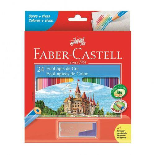 Lápis Faber-Castell Ecolápis 24 Cores + Apontador