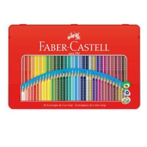 Lápis Faber-Castell Ecolápis Grip - Estojo de Metal - 36 Cores