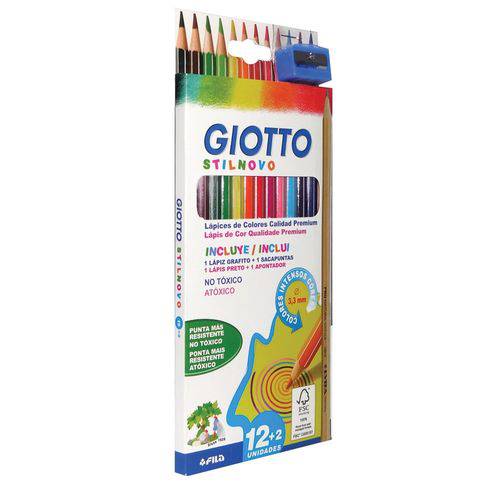 Lápis Giotto Stil Novo Kit Apontador/lápis Preto 12 Cores - Licyn