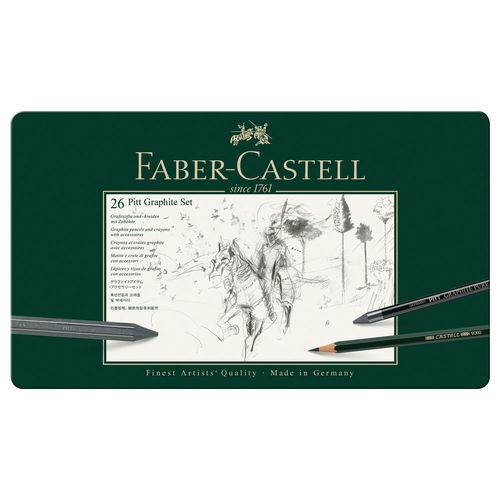 Lápis Grafite Faber-castell Estojo Metálico com 26 Peças - 112974