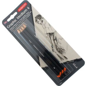 Lápis Grafite Graduado Graphic Pencil Medium Kit com 4 Unidades 2B à 2H Ref.39004 Derwent