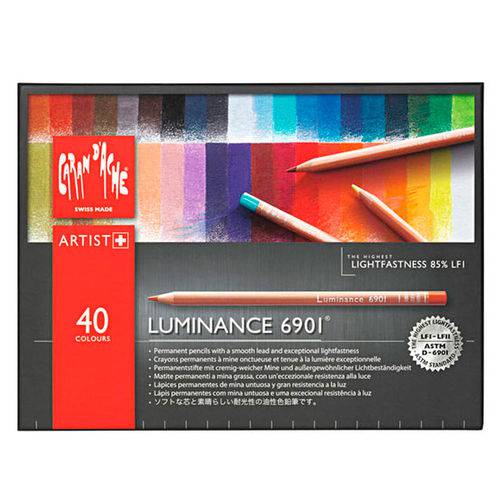 Lápis Mina Permanente Caran Dache Luminance 6901 com 40 Cores - 6901.740