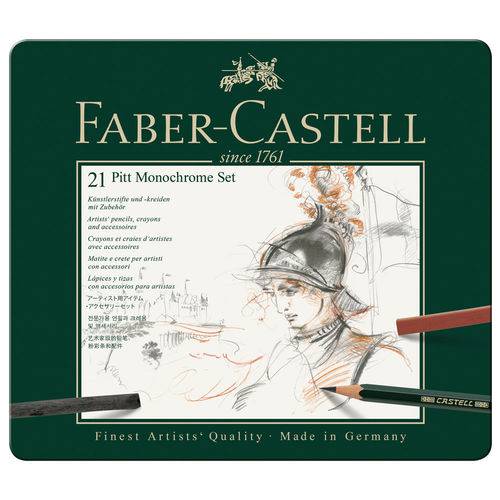 Lápis Monocromático Faber-castell Estojo Metálico com 21 Peças - 112976