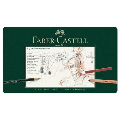 Lápis Monocromático Faber-castell Estojo Metálico com 33 Peças - 112977