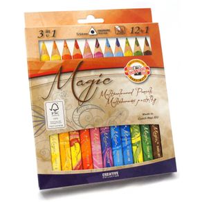 Lápis Multicolor Jumbo Estojo com 12 Cores+Blender Ref.3404N Koh-I-Noor