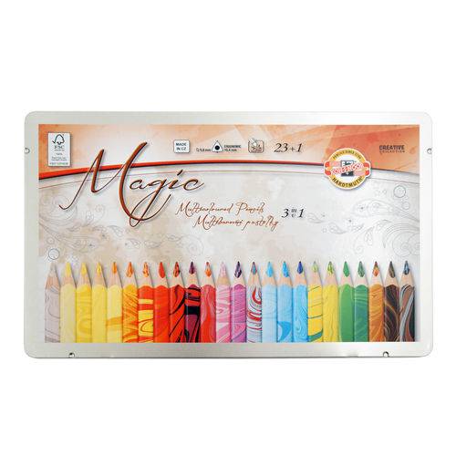 Lápis Multicolorido Koh I Noor Magic - Estojo Metal 024 Cores 3408-23
