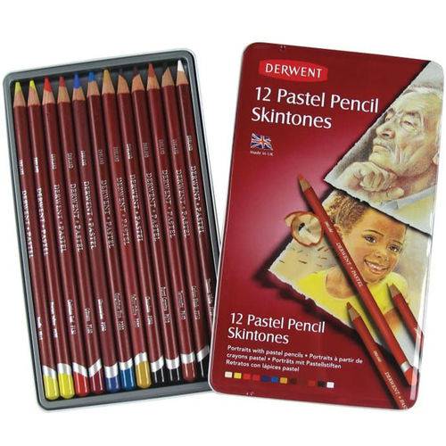 Lápis Pastel Estojo com 12 Cores Tons de Pele Ref.2300563 Derwent