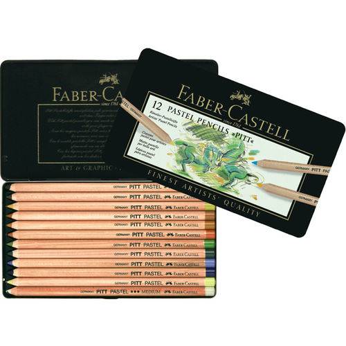 Lápis Pastel Pitt Estojo com 12 Cores Ref.112112 Faber-castell