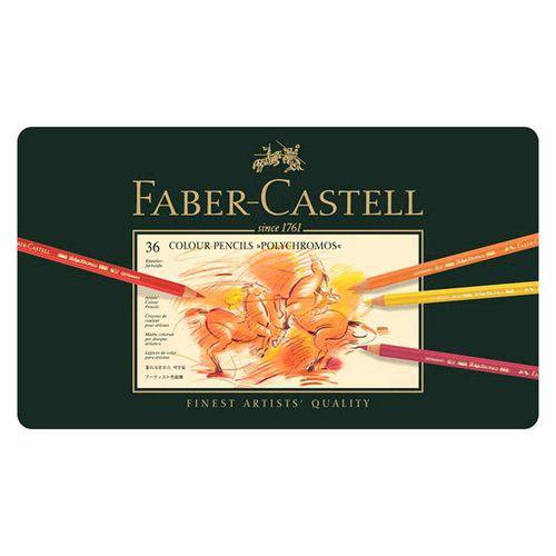 Lápis Polychromos Mina Permanente Faber-Castell - Estojo Metálico com 36 Cores - Ref 110036