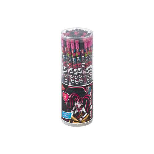 Lápis Preto com Borracha Monster High Pote 48 Unidades