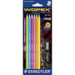 Lápis Preto Staedtler Wopex Neon HB 6 Unidades 1 Borracha e 1 Apontador - Tris