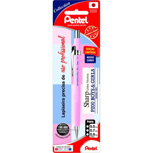 Lapiseira 0,5mm Sharp Beg Rosa Claro Pastel Sm/P205-Lp Pentel Blister