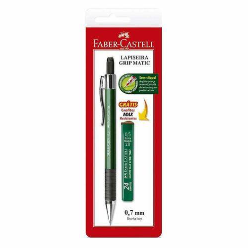 Lápiseira 0.7mm Grip Matic Super Metal Verde + 12 Grafites Sm07gms Faber-castell 03233