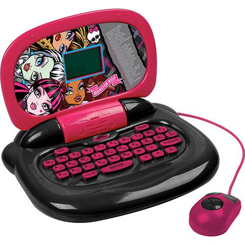 Laptop Infantil Monster High 4060 Rosa e Preto com 30 Atividades - Candide