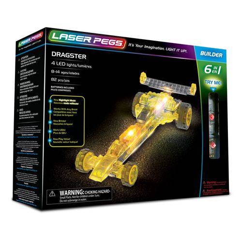 Laser Pegs Kit de Construção 6 em 1 Dragster