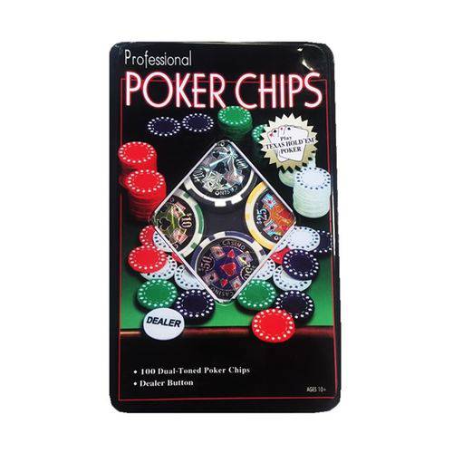 Lata com 100 Fichas Poker Numeradas e Holográficas