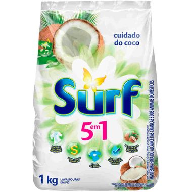 Lava Roupa em Pó Cuidado do Coco Surf 1kg