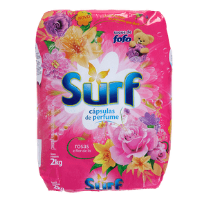 Lava Roupas em Pó Surf Cápsulas de Perfume Rosas e Flor de Lis 2kg