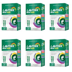 Lavitan Hair Kit com 6 Caixas 60 Cápsulas