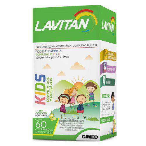 Lavitan Kids Mastigavel 60 Comp Laranja Uva Limao