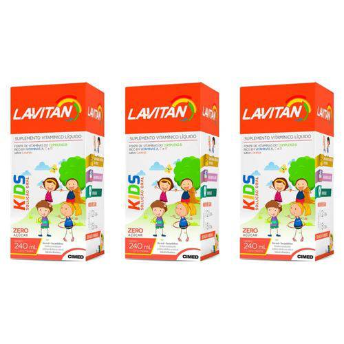 Lavitan Kids Suplemento Vitamínico Suspensão Oral 240ml (kit C/03)