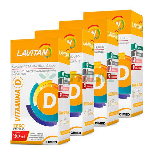 Lavitan Kit 4x Vitamina D 30ml Limao