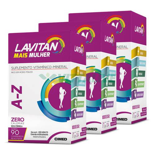 Lavitan Kit 3x Mais A-z Mulher 90 Comp