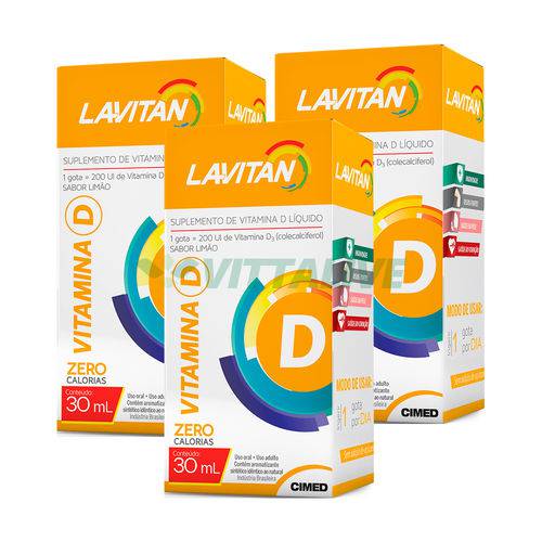 Lavitan Kit 3x Vitamina D 30ml Limao