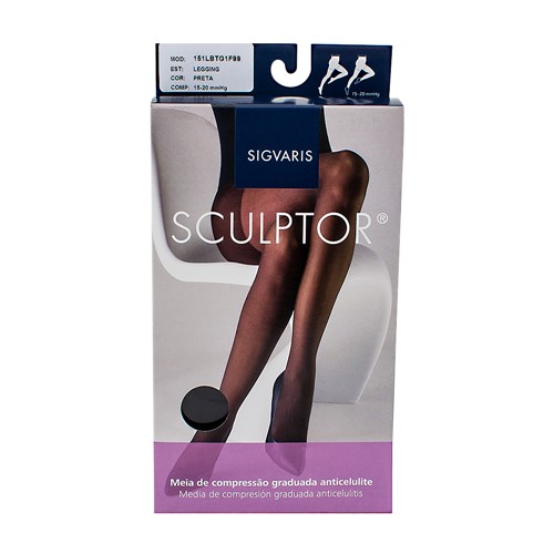 Legging Anticelulite Sigvaris Sculptor 15-20mmHg G (Tamanho Grande) Curto (G1) Cor Preta