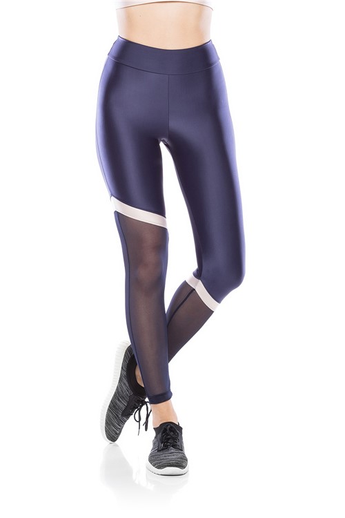 Legging Fitness Sport Chic Assimétrica - Azul - G