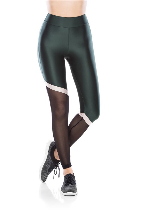 Legging Fitness Sport Chic Assimétrica - Verde - G