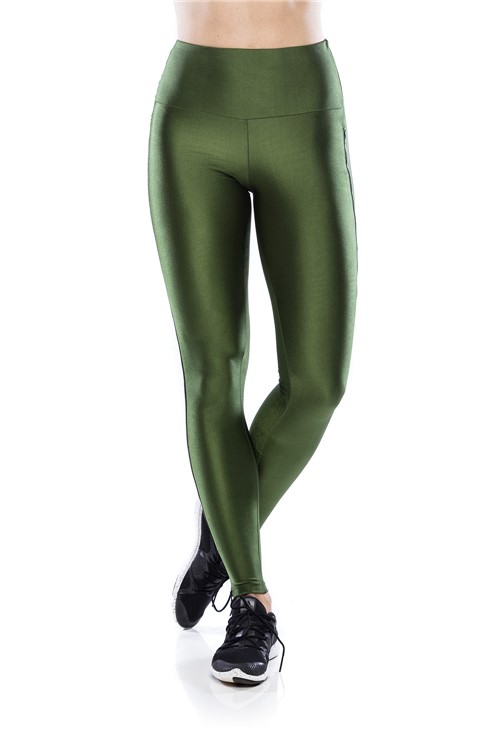 Legging Fitness Zip Athleisure - Verde Musgo - G