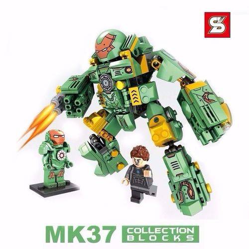 Lego Armadura Hulk Buster Mk37 Boneco Homem de Ferro 327 Peças
