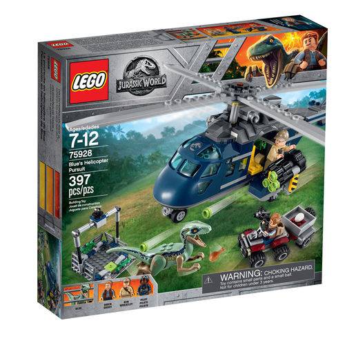 Lego Jurassic World - Perseguição Helicóptero Azul - 75928