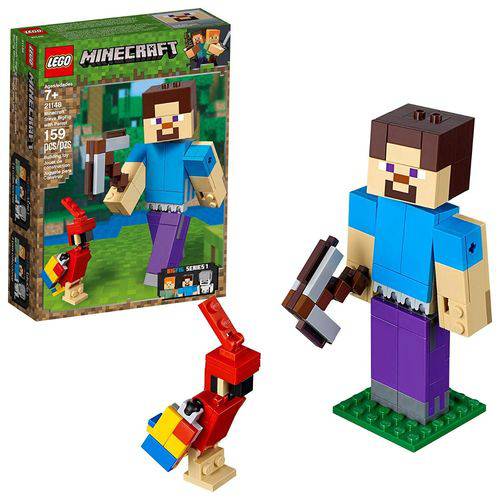 Lego - Minecraft Bigfig Steve com Papagaio 21148
