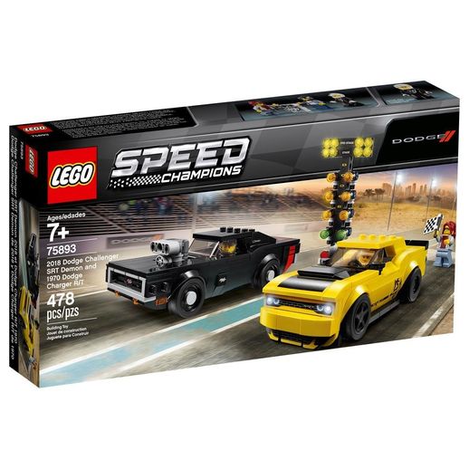 Lego Speed Champions 75893 2018 Dodge Challenger SRT Demon e 1970 Dodge Charger R/T - Lego