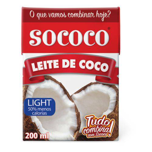 Leite de Coco Light Sococo 200ml - 24 Unidades