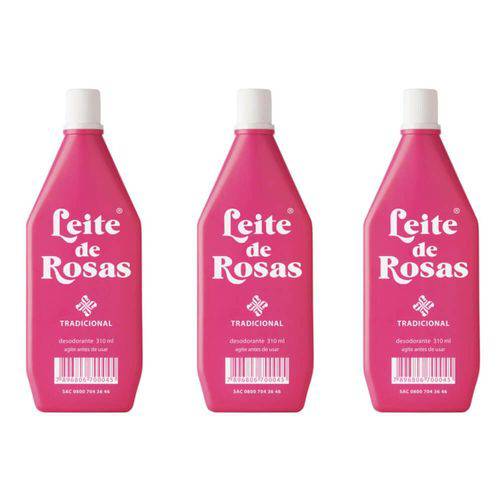 Leite de Rosas Desodorante 310ml (kit C/03)