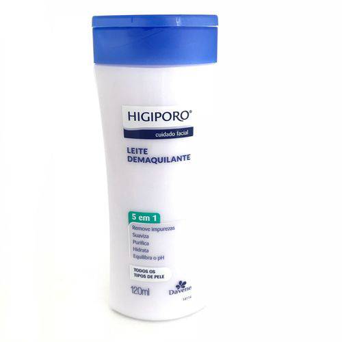 Leite Demaquilante Hidratante P/ Todos os Tipos de Pele 120ml Higiporo