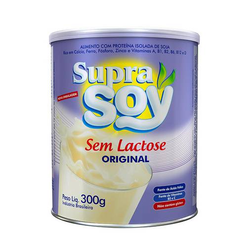 Leite em Pó Supra Soy Sem Lactose Original com 300 Gramarelos