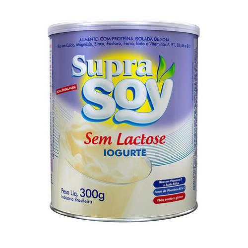 Leite em Pó Supra Soy Sem Lactose Sabor Iogurte com 300 Gramarelos
