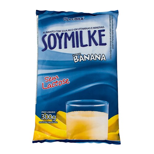 Leite Soymilke Sem Lactose em Pó Sabor Banana Pacote com 300g