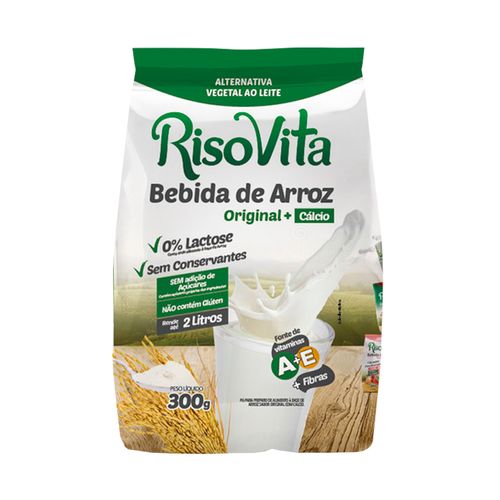 Leite Vegetal de Arroz em Pó Original + Cálcio - Risovita - 300g