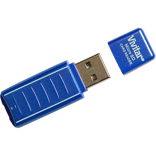 Leitor e Gravador Cartão Micro Sd Formato Pen Drive - Azul