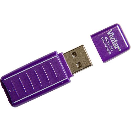 Leitor e Gravador Cartão Micro SD Formato Pen Drive - Roxa